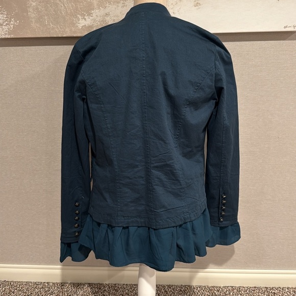 Free People Ruffles Romance Jacket In Teal Jewel NWOT size Small - Picture 8 of 10